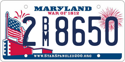 MD license plate 2BM8650