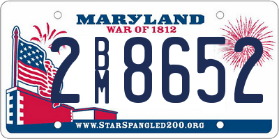 MD license plate 2BM8652