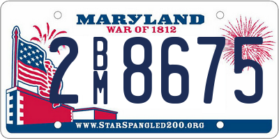 MD license plate 2BM8675