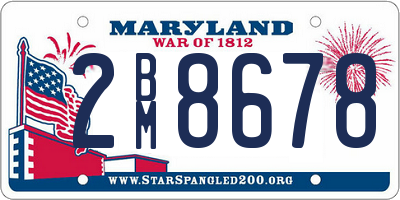 MD license plate 2BM8678