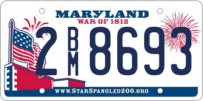 MD license plate 2BM8693
