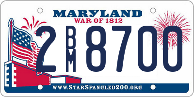 MD license plate 2BM8700