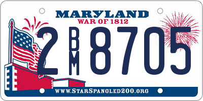 MD license plate 2BM8705