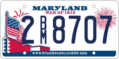 MD license plate 2BM8707