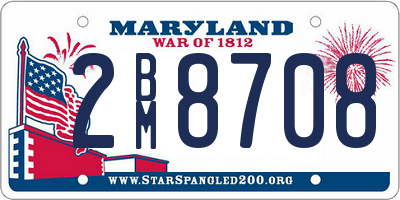 MD license plate 2BM8708