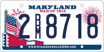 MD license plate 2BM8718