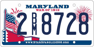 MD license plate 2BM8728