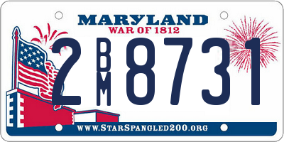 MD license plate 2BM8731