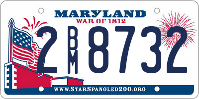 MD license plate 2BM8732