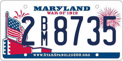 MD license plate 2BM8735