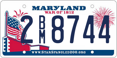 MD license plate 2BM8744