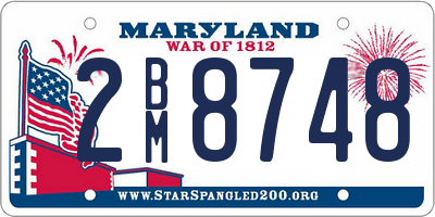 MD license plate 2BM8748