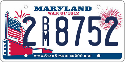 MD license plate 2BM8752