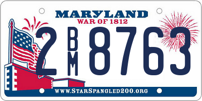 MD license plate 2BM8763