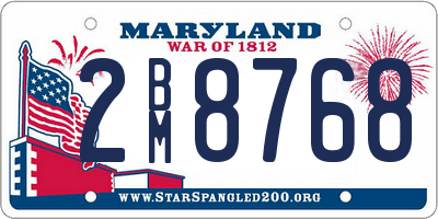 MD license plate 2BM8768