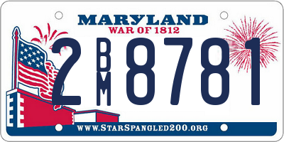 MD license plate 2BM8781