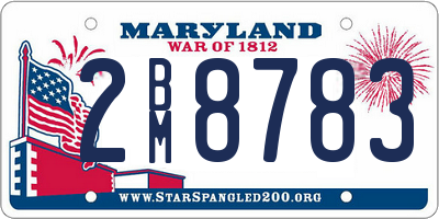 MD license plate 2BM8783