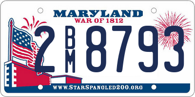 MD license plate 2BM8793