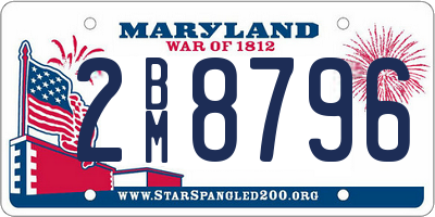 MD license plate 2BM8796