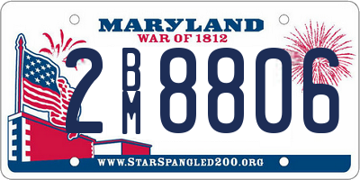 MD license plate 2BM8806