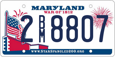 MD license plate 2BM8807