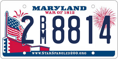 MD license plate 2BM8814