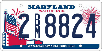 MD license plate 2BM8824