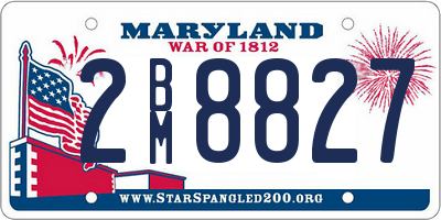 MD license plate 2BM8827