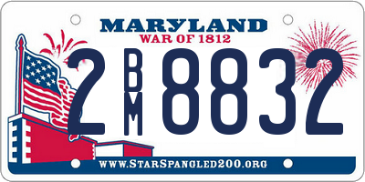 MD license plate 2BM8832