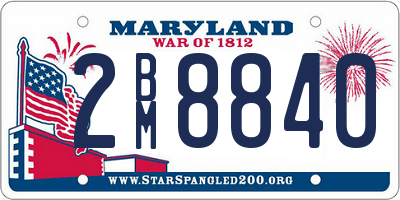MD license plate 2BM8840