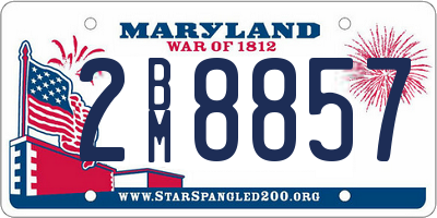 MD license plate 2BM8857