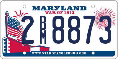 MD license plate 2BM8873