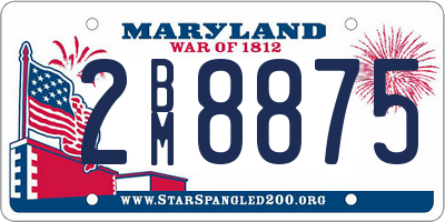 MD license plate 2BM8875