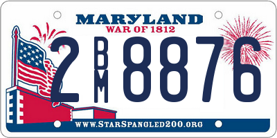 MD license plate 2BM8876