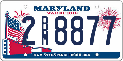 MD license plate 2BM8877