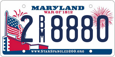 MD license plate 2BM8880