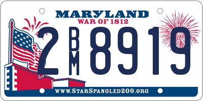MD license plate 2BM8919