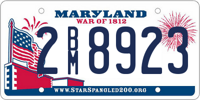 MD license plate 2BM8923