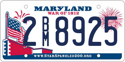 MD license plate 2BM8925