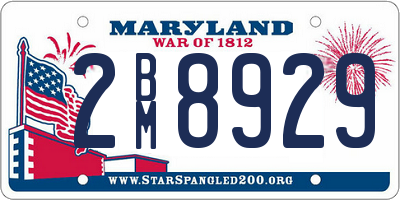MD license plate 2BM8929