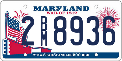 MD license plate 2BM8936