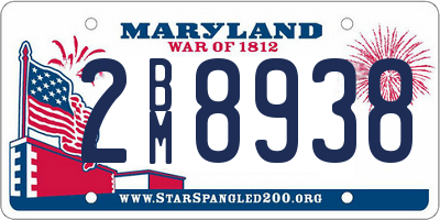 MD license plate 2BM8938
