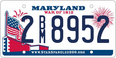 MD license plate 2BM8952