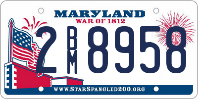 MD license plate 2BM8958