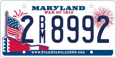 MD license plate 2BM8992