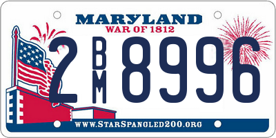 MD license plate 2BM8996