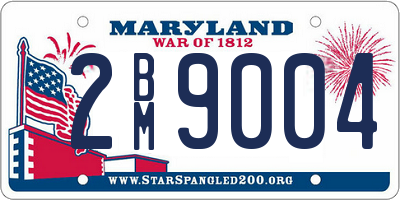 MD license plate 2BM9004