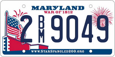 MD license plate 2BM9049