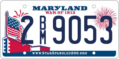 MD license plate 2BM9053