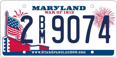 MD license plate 2BM9074